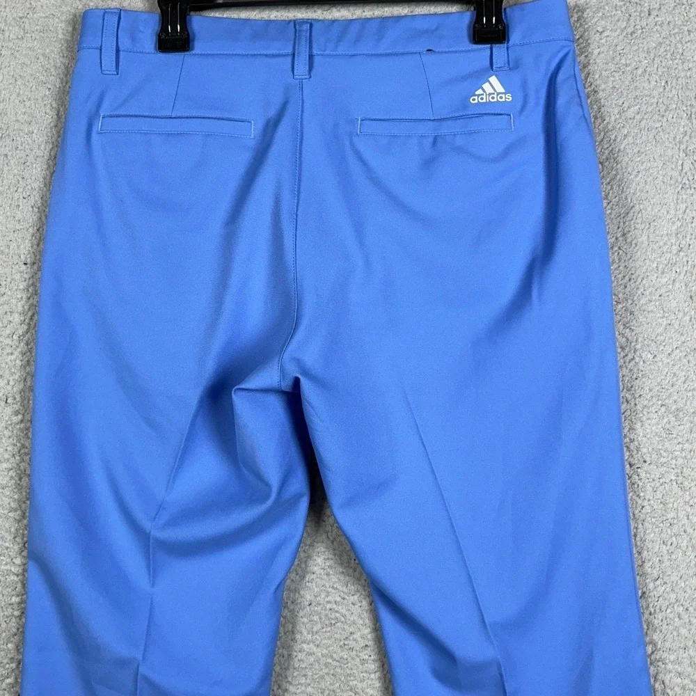 Adidas Pants Mens 32X30 Light Blue Golf Chino Flat Front Performance Straight